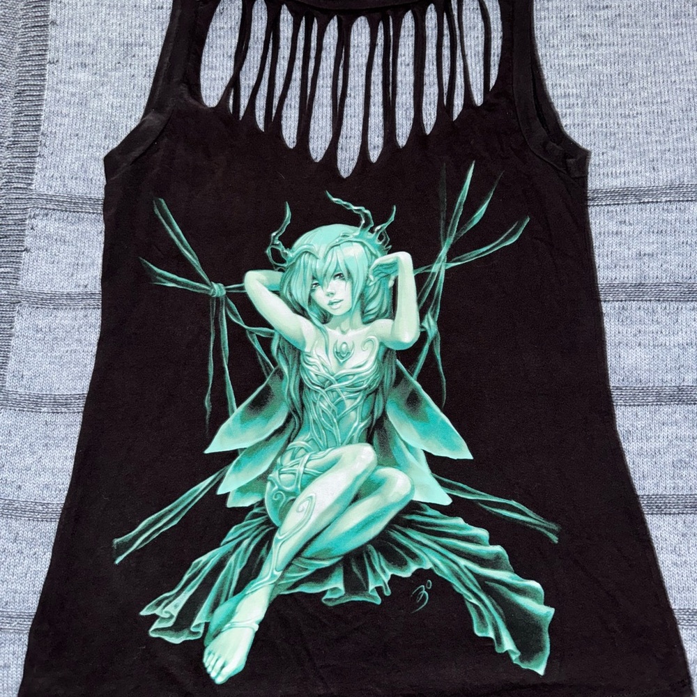 Black & Green Graphic TrickFairy tank 🧚🏻‍♀️